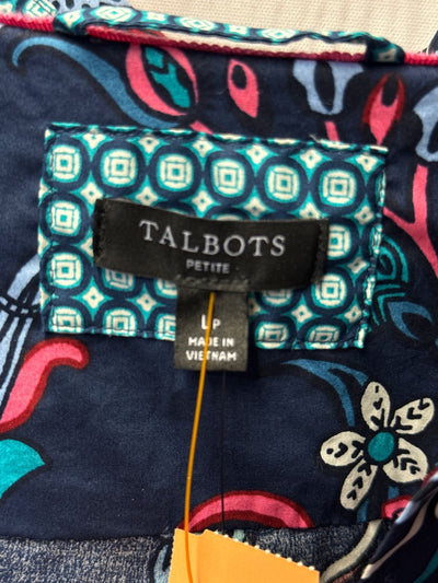 NWT Talbots Women's Size L Petite Navy Long Sleeve Top