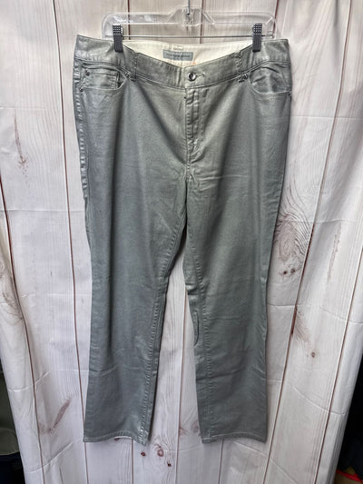 Chico's Women's Size 3 = US 16 Gray Metallic Jeans