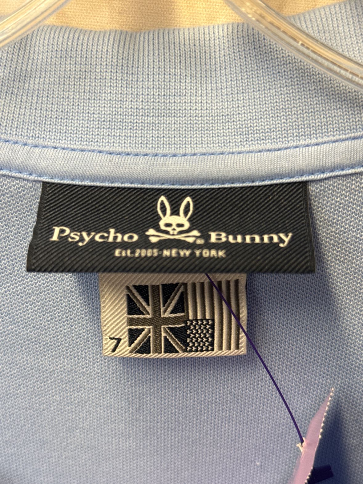 Psycho Bunny Men's Size 7 = US XL Blue Shirt