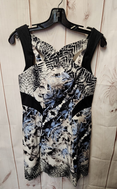 NWT $250 Karen Millen Women's Size 8 Gray White Blue Dress