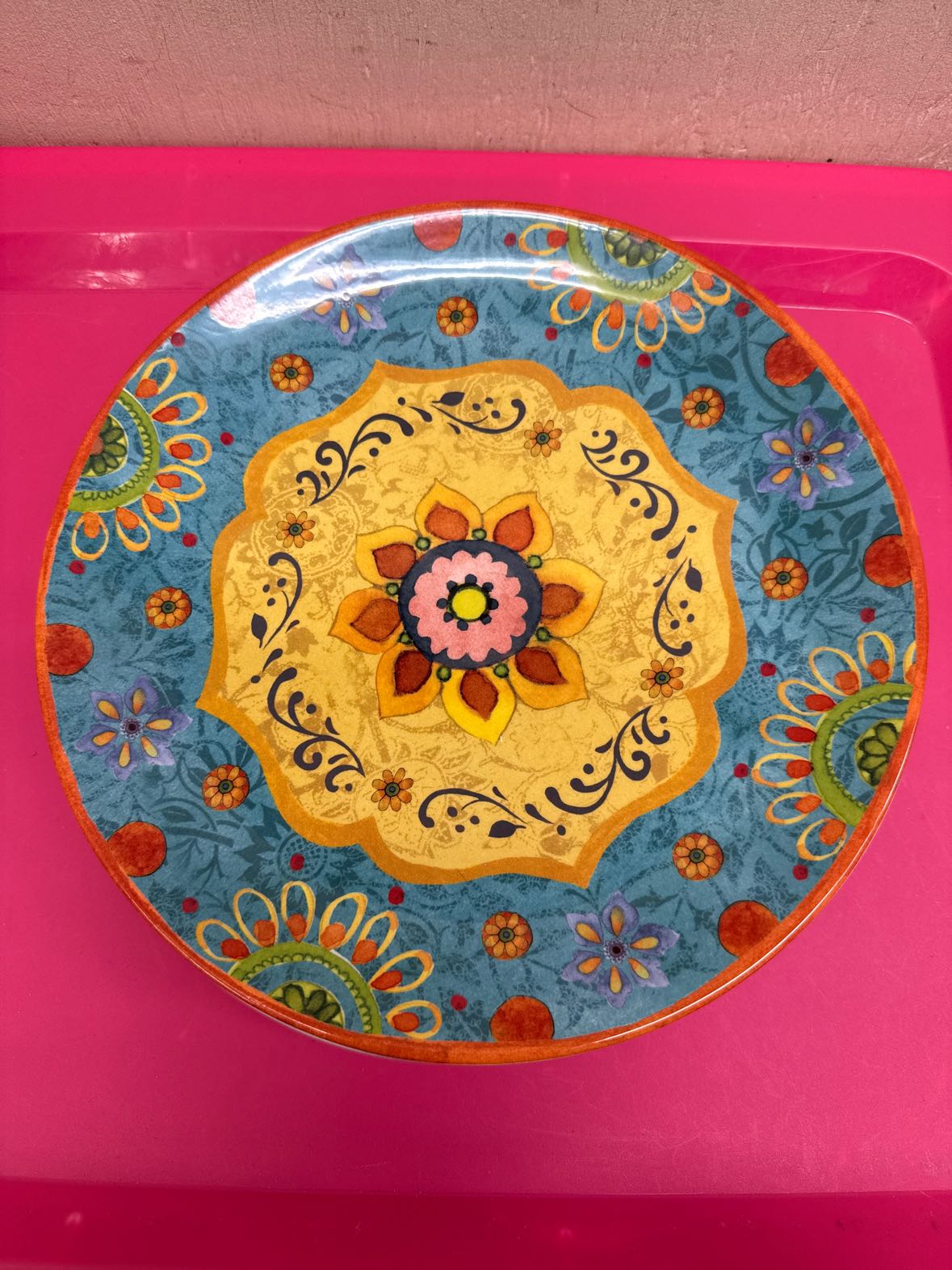 4PCS Certified International Sue Ziipkin Multi-colored Plates