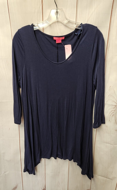 Sunny Leigh Women's Size M Navy 3/4 Sleeve Top