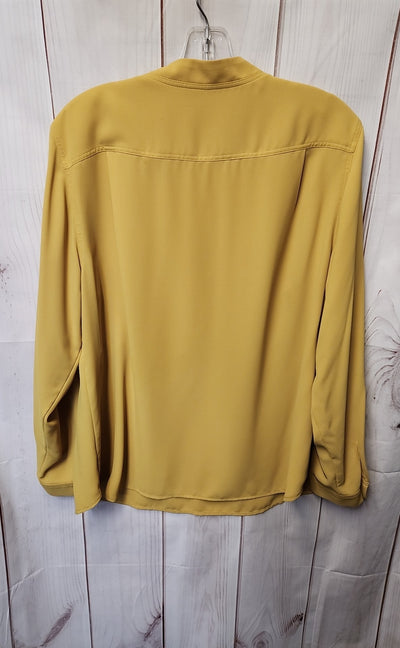 Nine West Women's Size 1X Yellow Long Sleeve Top