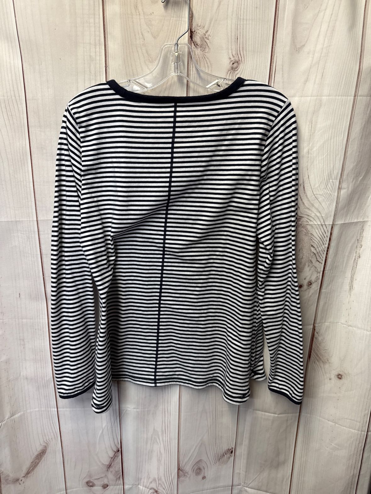 Talbots Women's Size L White & Black Long Sleeve Top