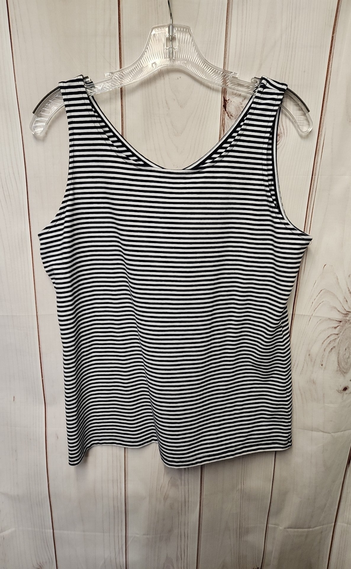 NWT Talbots Women's Size L Petite White & Black Sleeveless Top