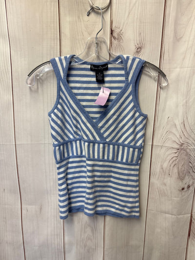 Mercer & Madison Women's Size S White & Blue Sleeveless Top