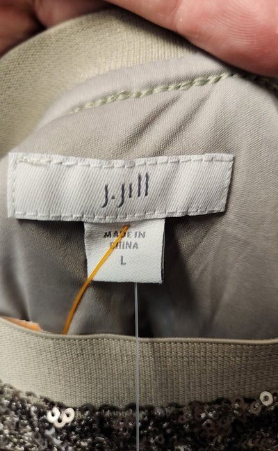 NWT J Jill Women's Size L Silver Sequined Skirt