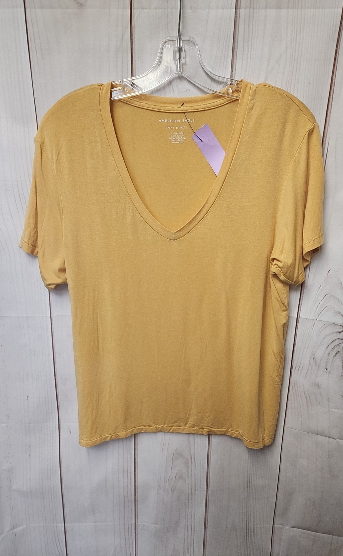 American Eagle Women's Size XS Yellow Short Sleeve Top