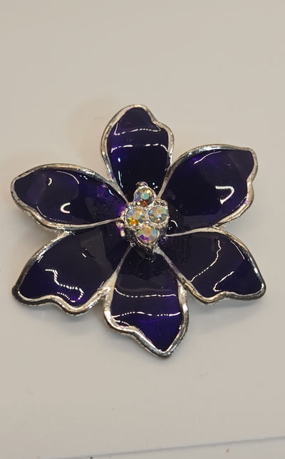 Purple Flower Brooch Pin