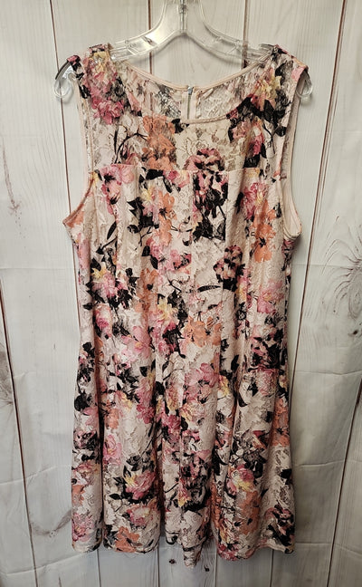 Lane Bryant Women's Size 18/20 Pink Lace Floral Dress