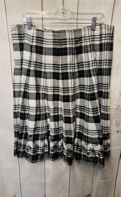 NY Collection Women's Size XL White & Black Skirt