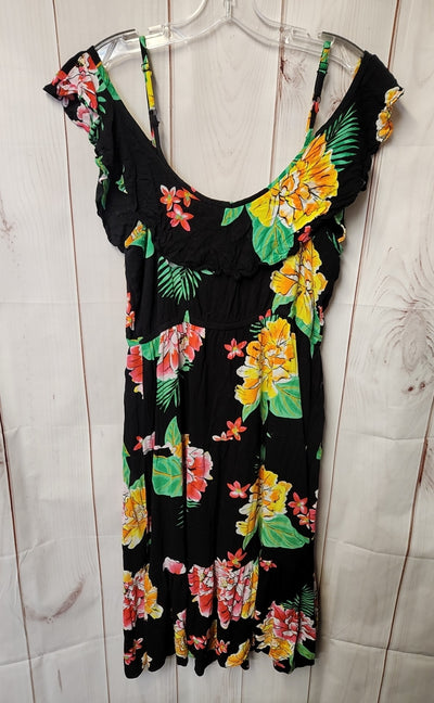 Old Navy Women's Size L Black Floral Dress
