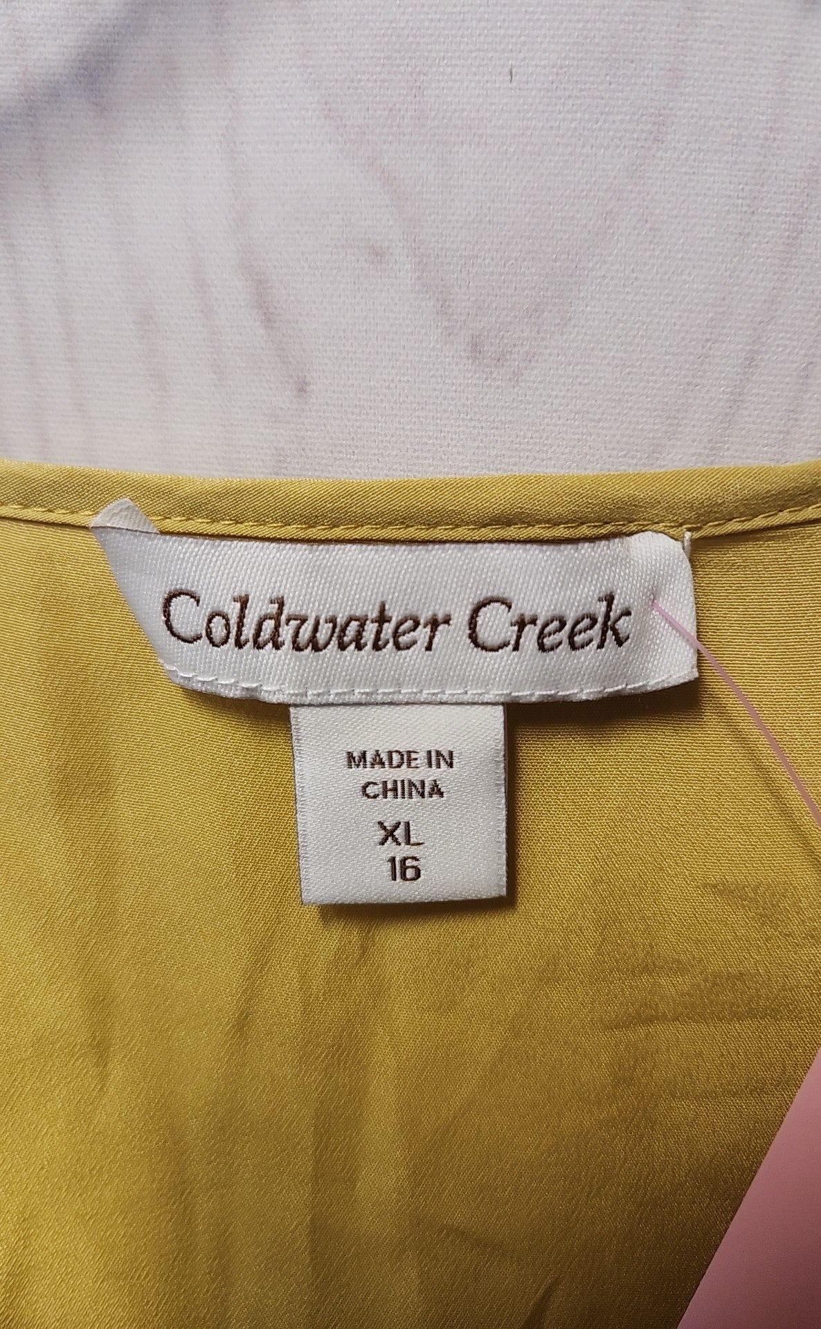 NWT Coldwater Creek Women's Size XL Yellow Sleeveless Top