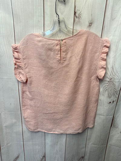 Cynthia Rowley Women's Size S Pink Linen Short Sleeve Top