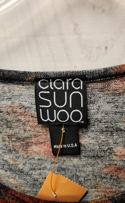 Clara Sun Woo Women's Size S Black & Red 3/4 Sleeve Top
