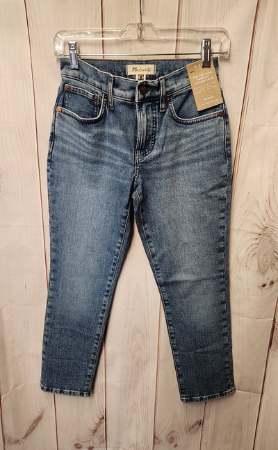 NWT Madewell Women's Size 24 Petite Blue Jeans The Mid-Rise Perfect Vintage Jean