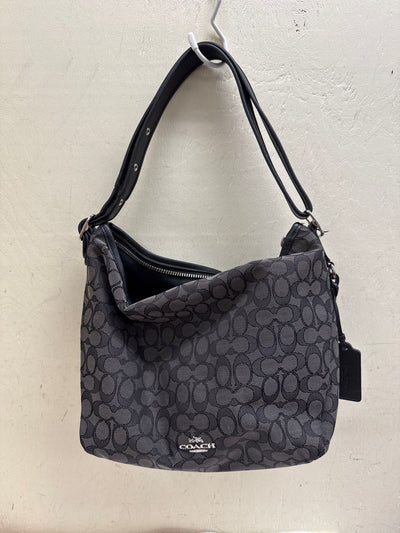 Coach C1593 Signature Logo Canvas Gray Purse Bag