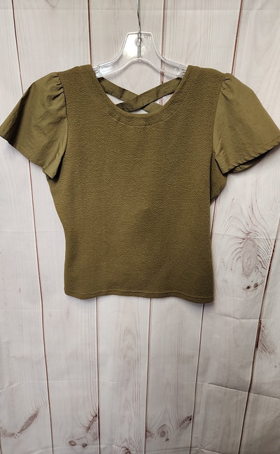 Anthropologie Women's Size M Olive Green Short Sleeve Top
