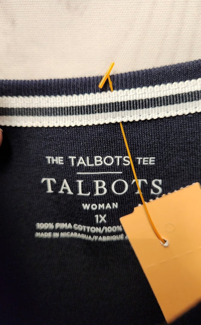 Talbots Women's Size 1X Navy 3/4 Sleeve Top