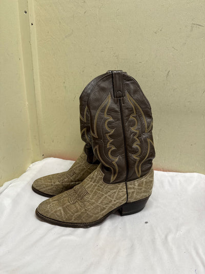 VTG Abilene Men's Size 8 Brown Leather Boots Shoes AS IS - wear