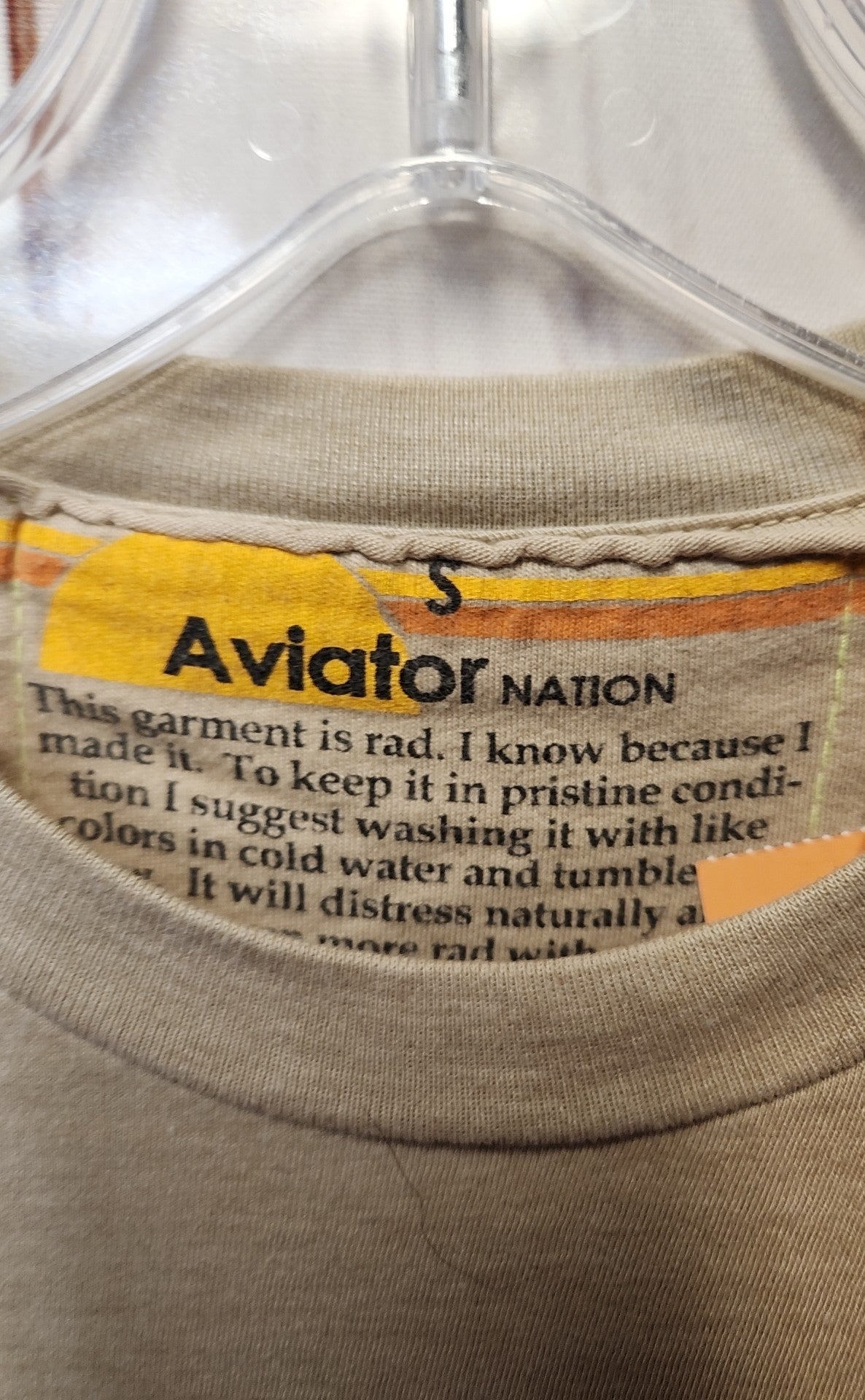 Aviator Nation Women's Size S Tan Short Sleeve Top