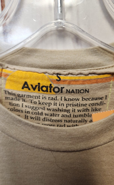 Aviator Nation Women's Size S Tan Short Sleeve Top