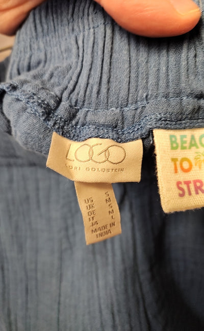 Logo Women's Size S Blue Pants Beach To Street