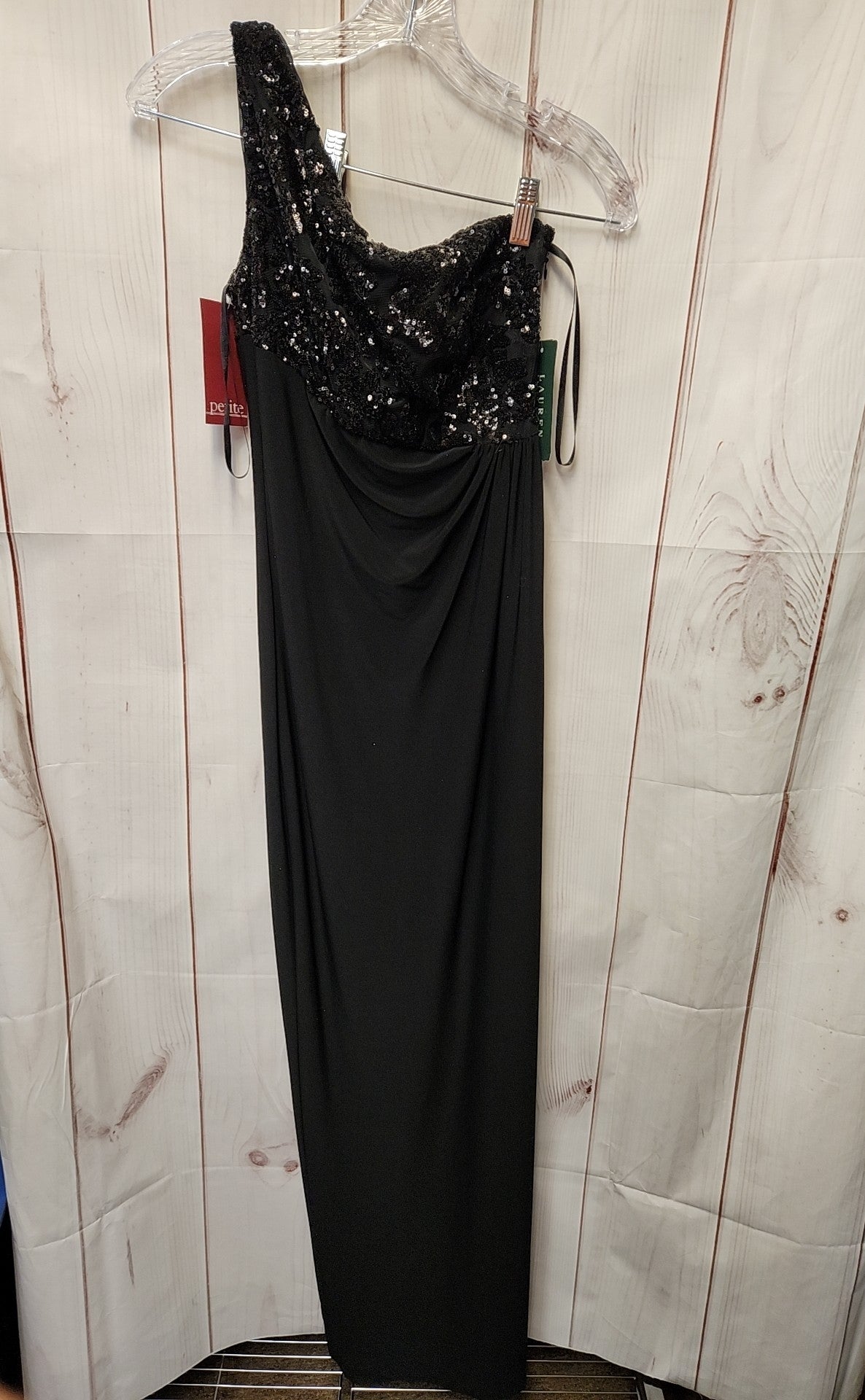 NWT Lauren by Ralph Lauren Women's Size 2 Petite Black Sequined Dress