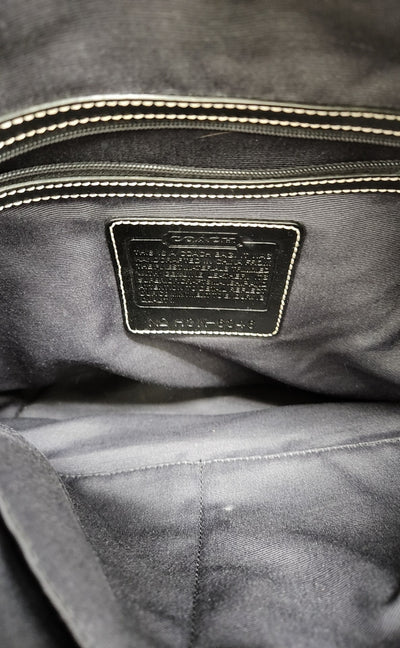 Coach 6346 Black Sig. Logo Canvas Purse Bag