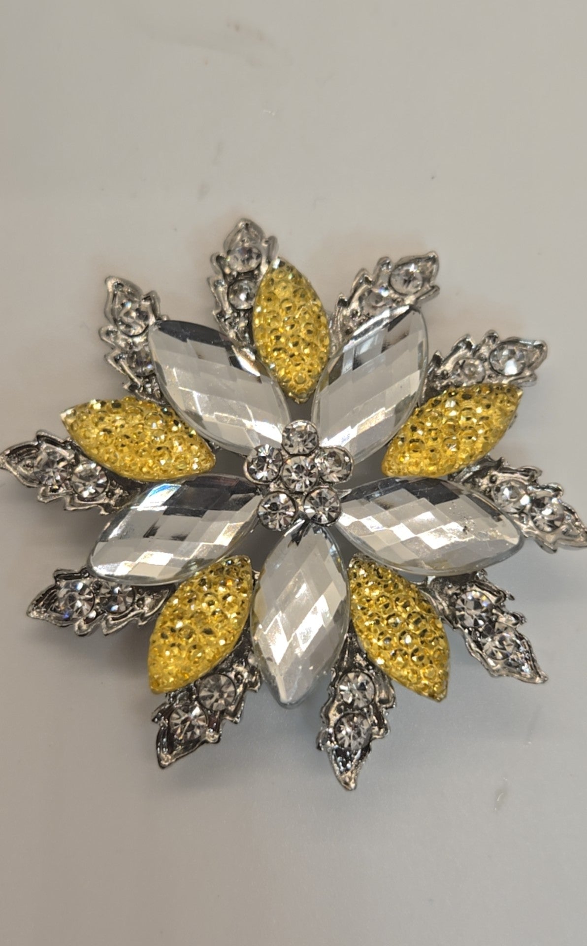 Rhinestone Flower Brooch Pin