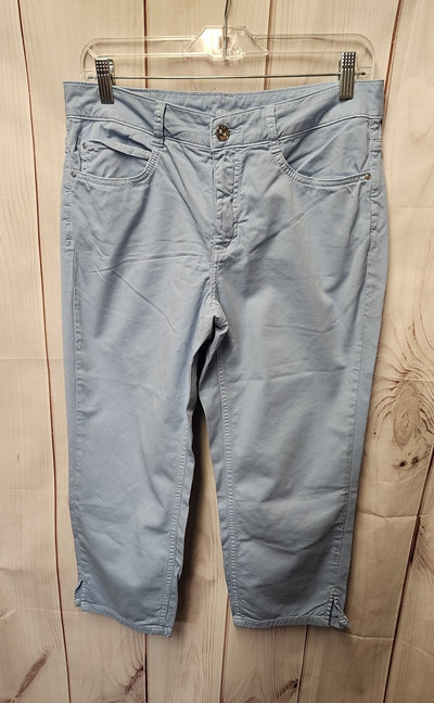 Oui Women's Size 12 Light Blue Pants The Cropped