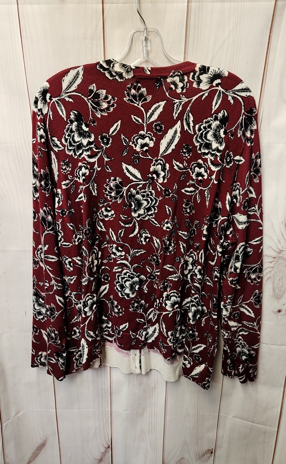 Charter Club Women's Size 2X Red Floral Cardigan
