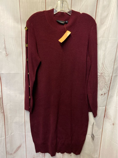 Nina Leonard Women's Size XL Maroon Knit Dress