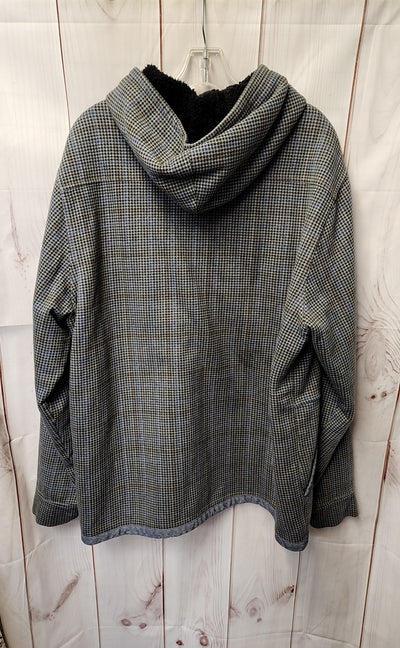 Levis Men's Size XXL Gray & Black Full Zip Hooded Sweatshirt