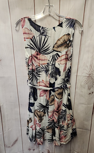 NWT Lungo L'Arno Women's Size S White Linen Floral Dress
