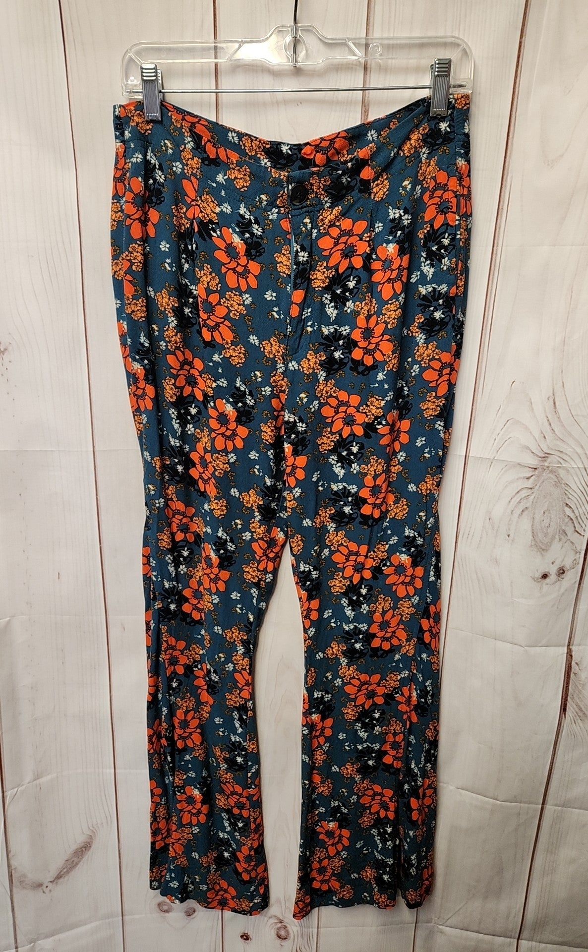 Free People Women's Size M Teal Floral Pants