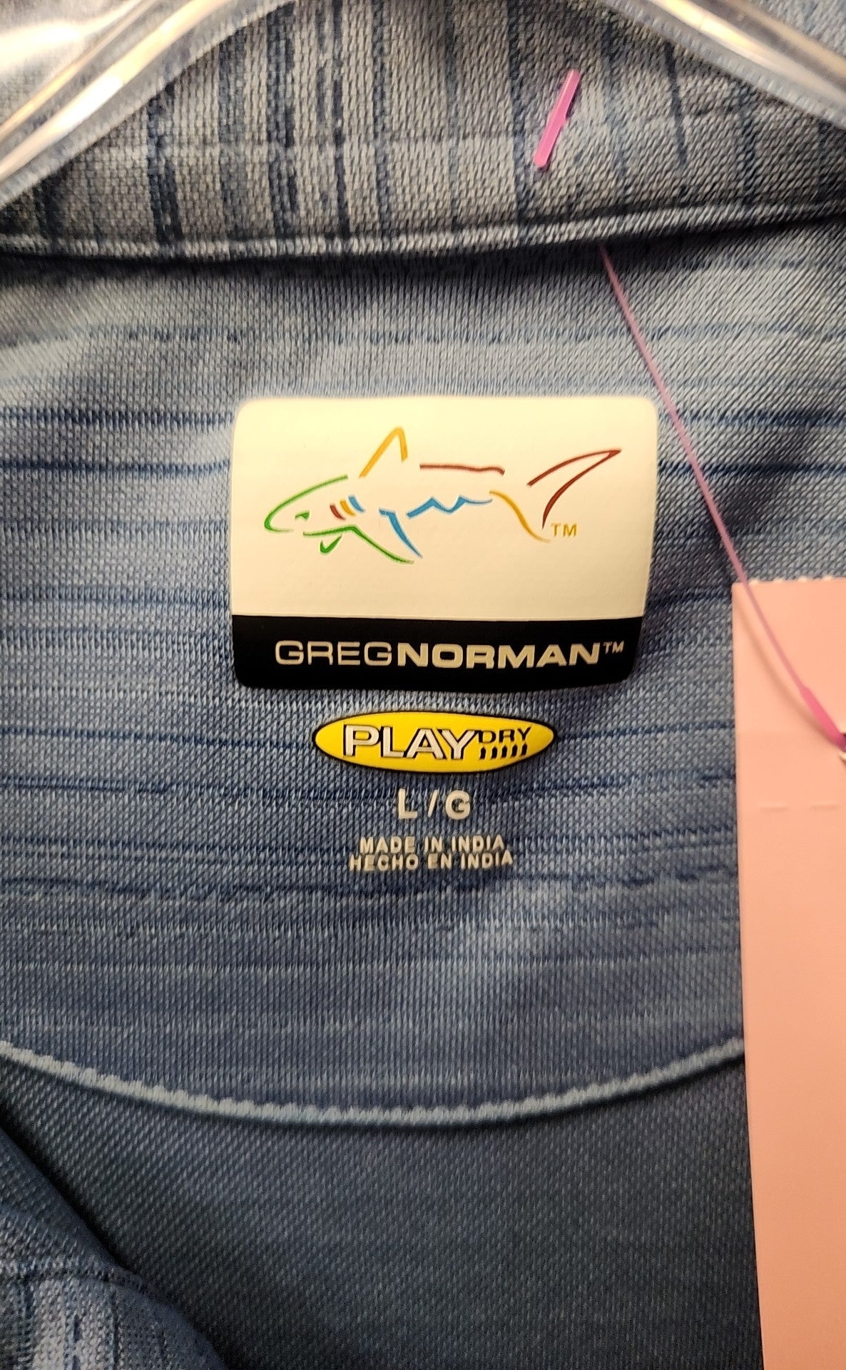 Greg Norman Men's Size L Blue Shirt