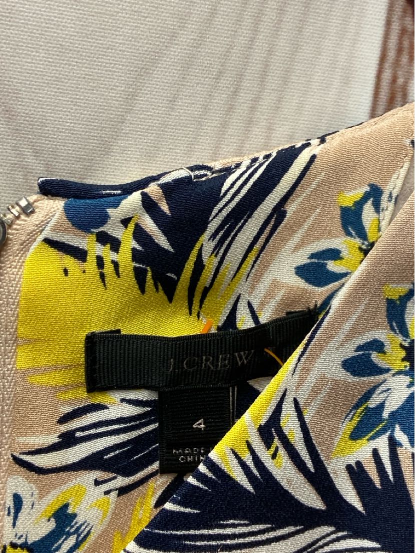 J Crew Women's Size 4 Beige Floral Dress