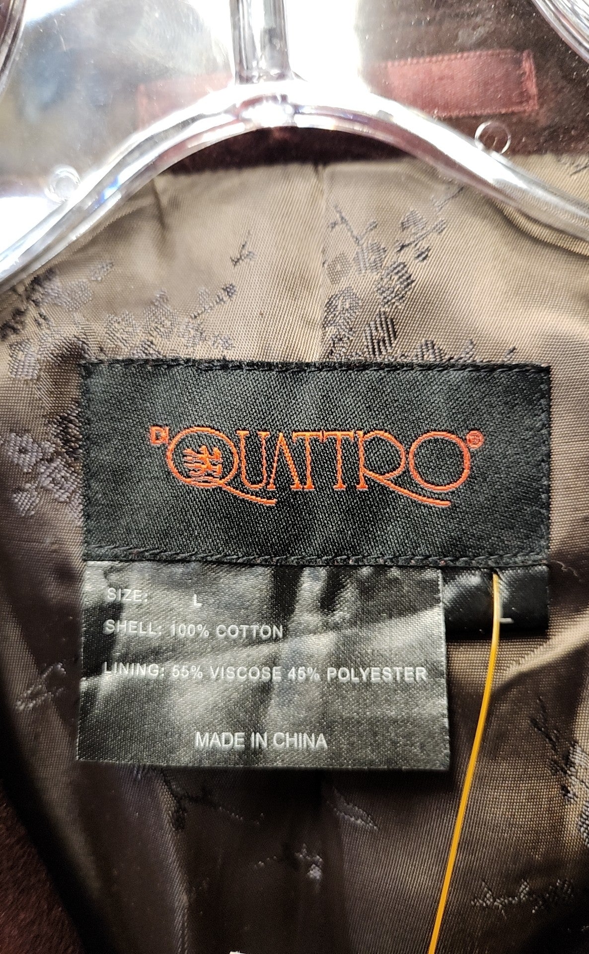 Di Quattro Men's Size L Burgundy Velour Sport Coat