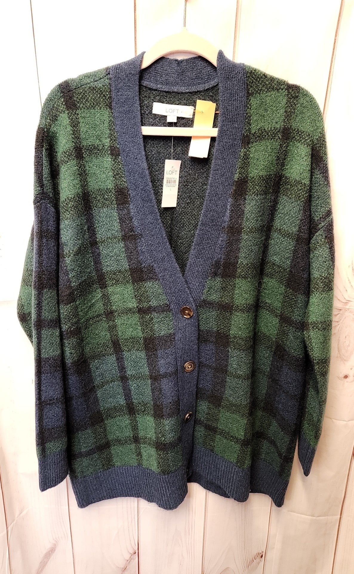 NWT Loft Women's Size L Green Cardigan