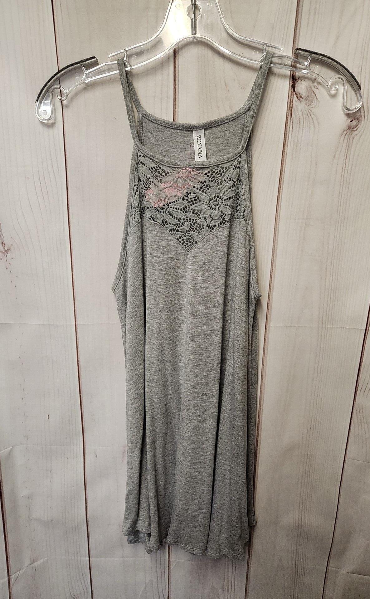 Zenana Women's Size S Gray Sleeveless Top