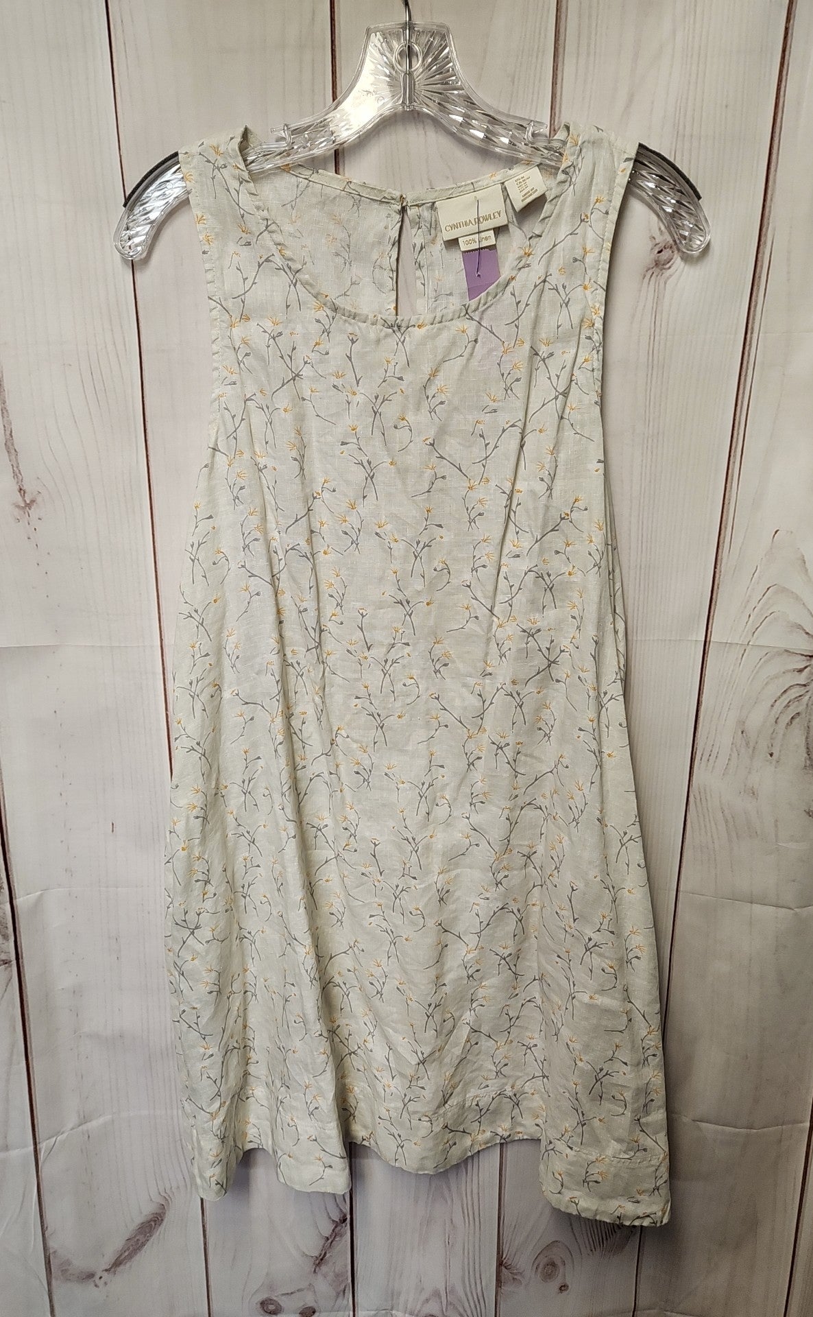 Cynthia Rowley Women's Size M White Linen Floral Dress