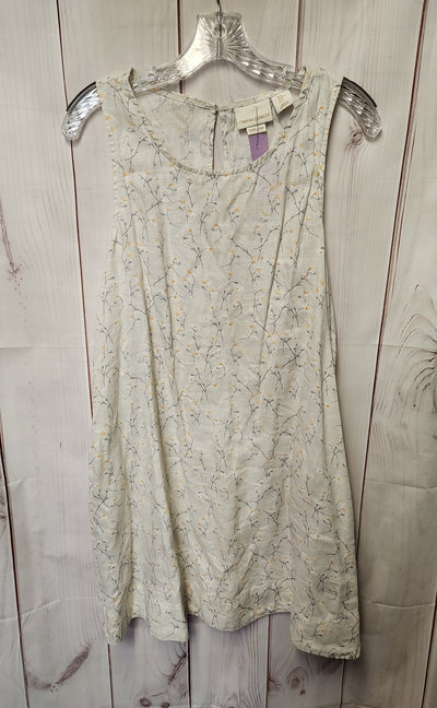 Cynthia Rowley Women's Size M White Linen Floral Dress
