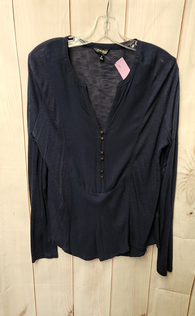 Lucky Brand Women's Size M Navy Long Sleeve Top