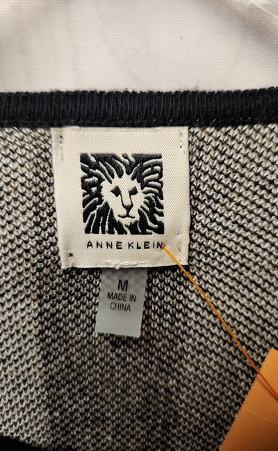Anne Klein Women's Size M Black & Gray Cardigan