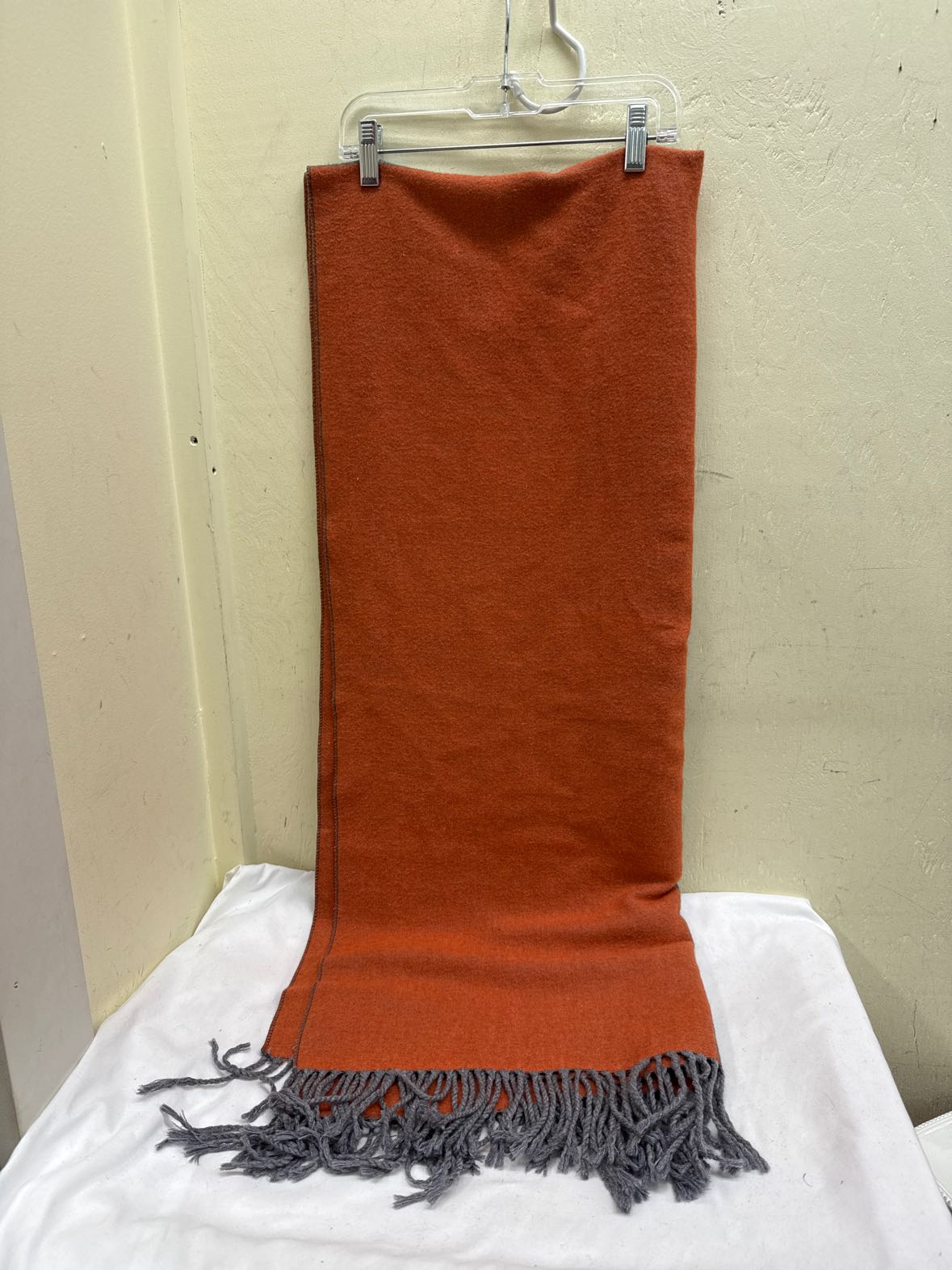 Gray & Orange Winter Scarf
