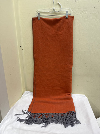 Gray & Orange Winter Scarf