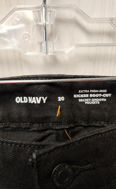 Old Navy Women's Size 20 Black Jeans Extra High Rise Kicker Boot-cut