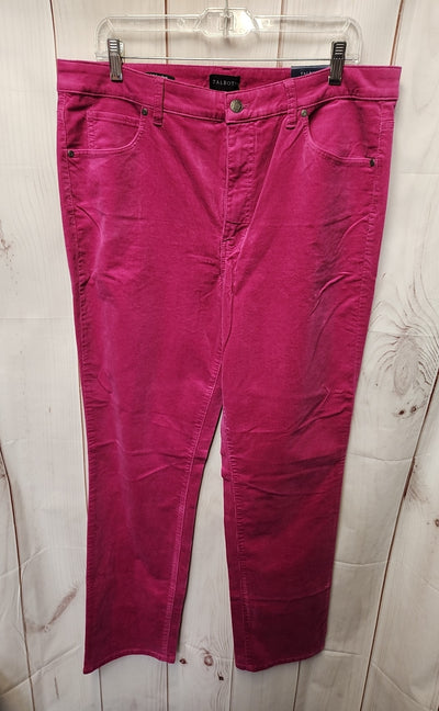 NWT Talbots Women's Size 14 Pink Corduroy Straight Leg Pants