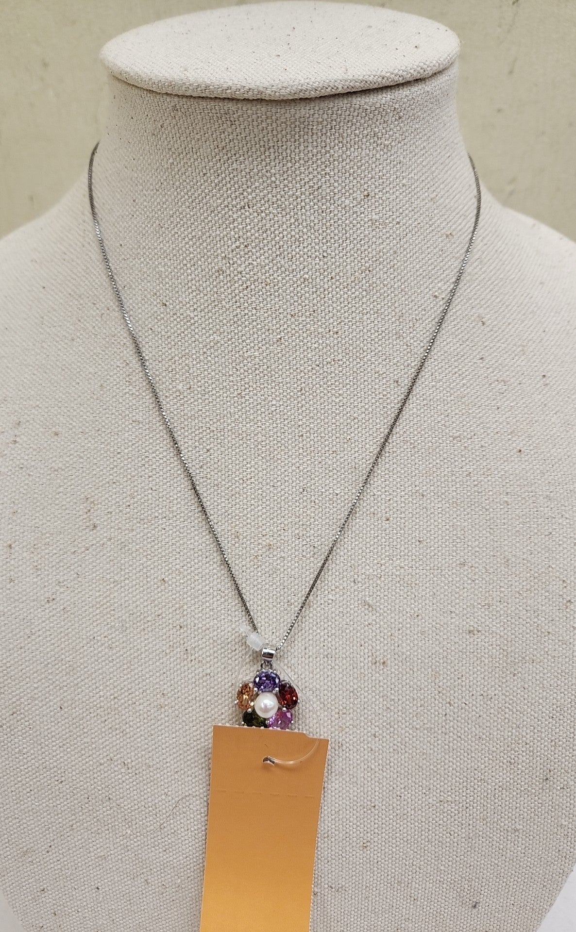 .925 Sterling Silver Flower Necklace